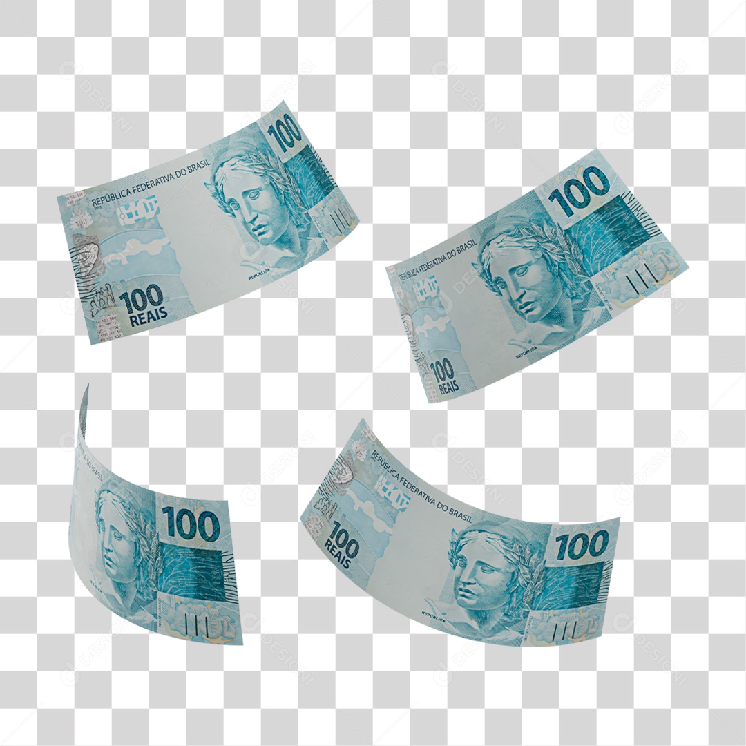 Notas de 100 Reais PNG Transparente