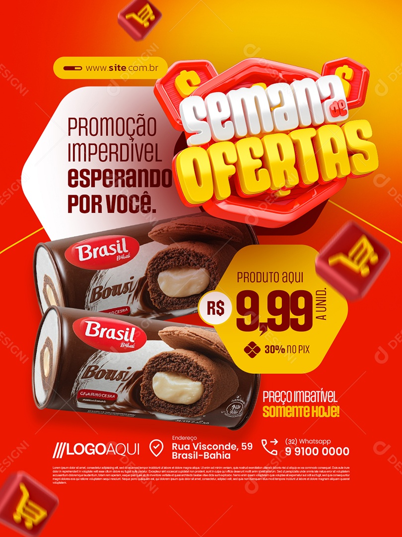 Supermercado Semana de Ofertas Promoção Imperdível Social Media PSD Editável