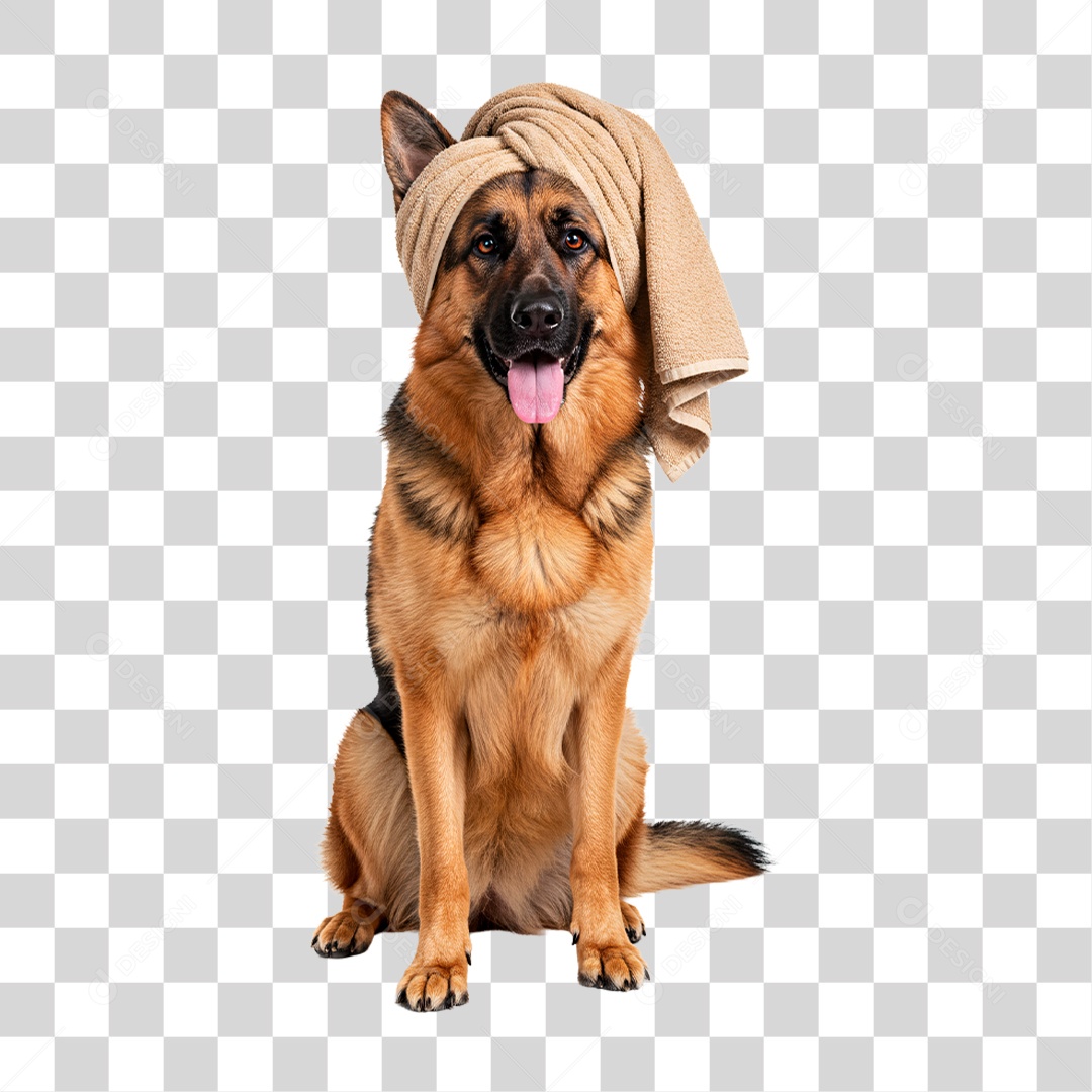 Cachorro com Toalha PNG Transparente