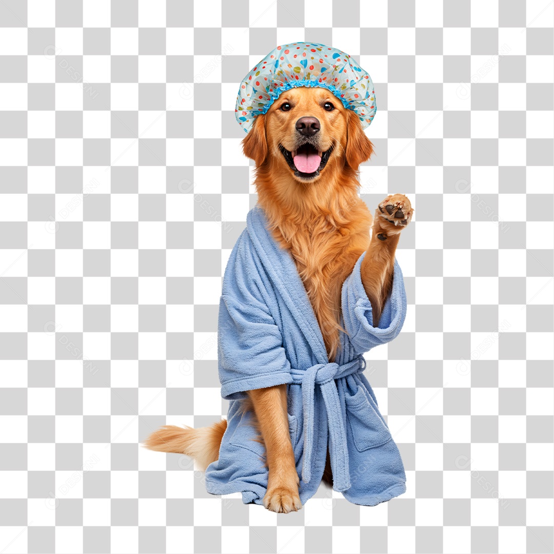 Cachorro com Roupa de Banho PNG Transparente