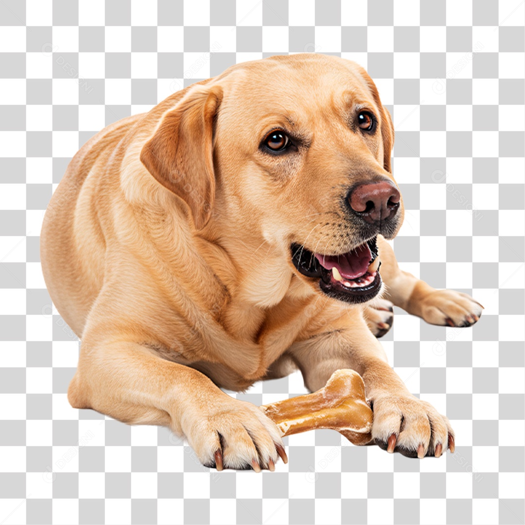 Cachorro com Osso PNG Transparente