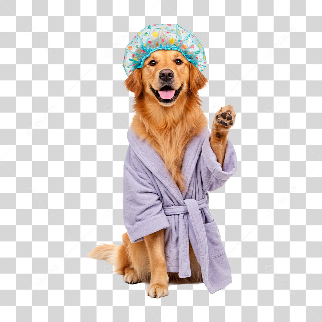 Cachorro de Roupão PNG Transparente