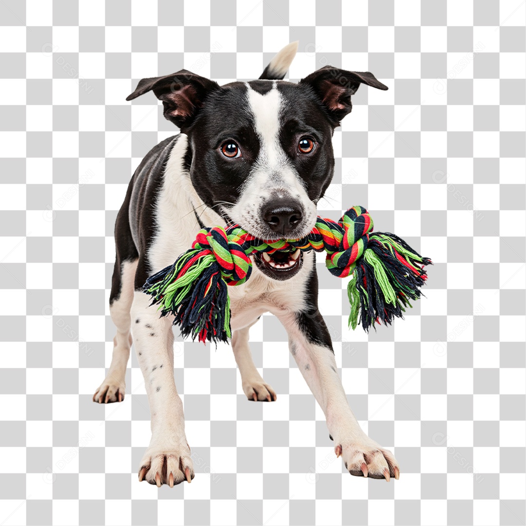 Cachorro com Brinquedo na Boca PNG Transparente