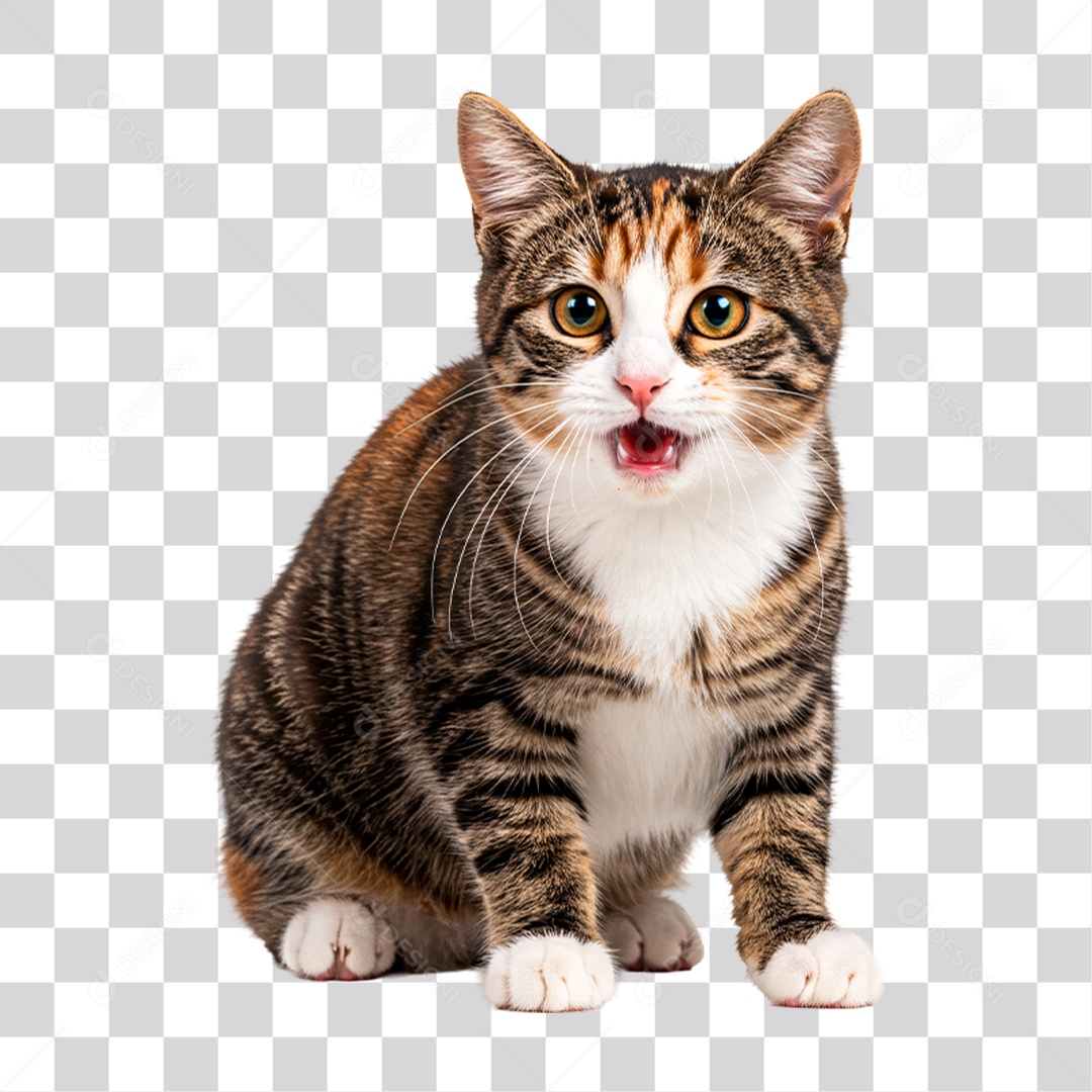 Gato Meando PNG Transparente