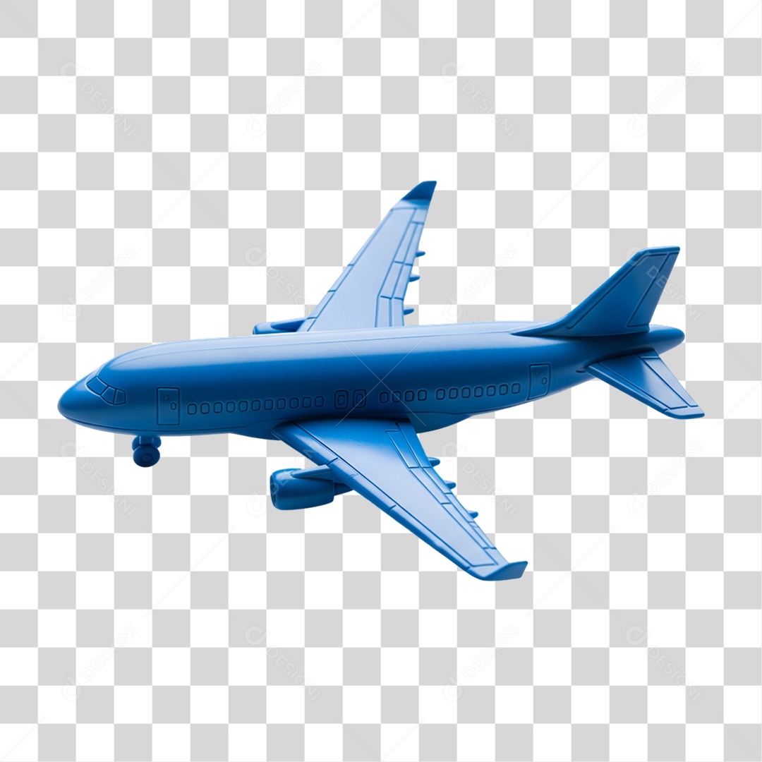 Avião Azul PNG Transparente