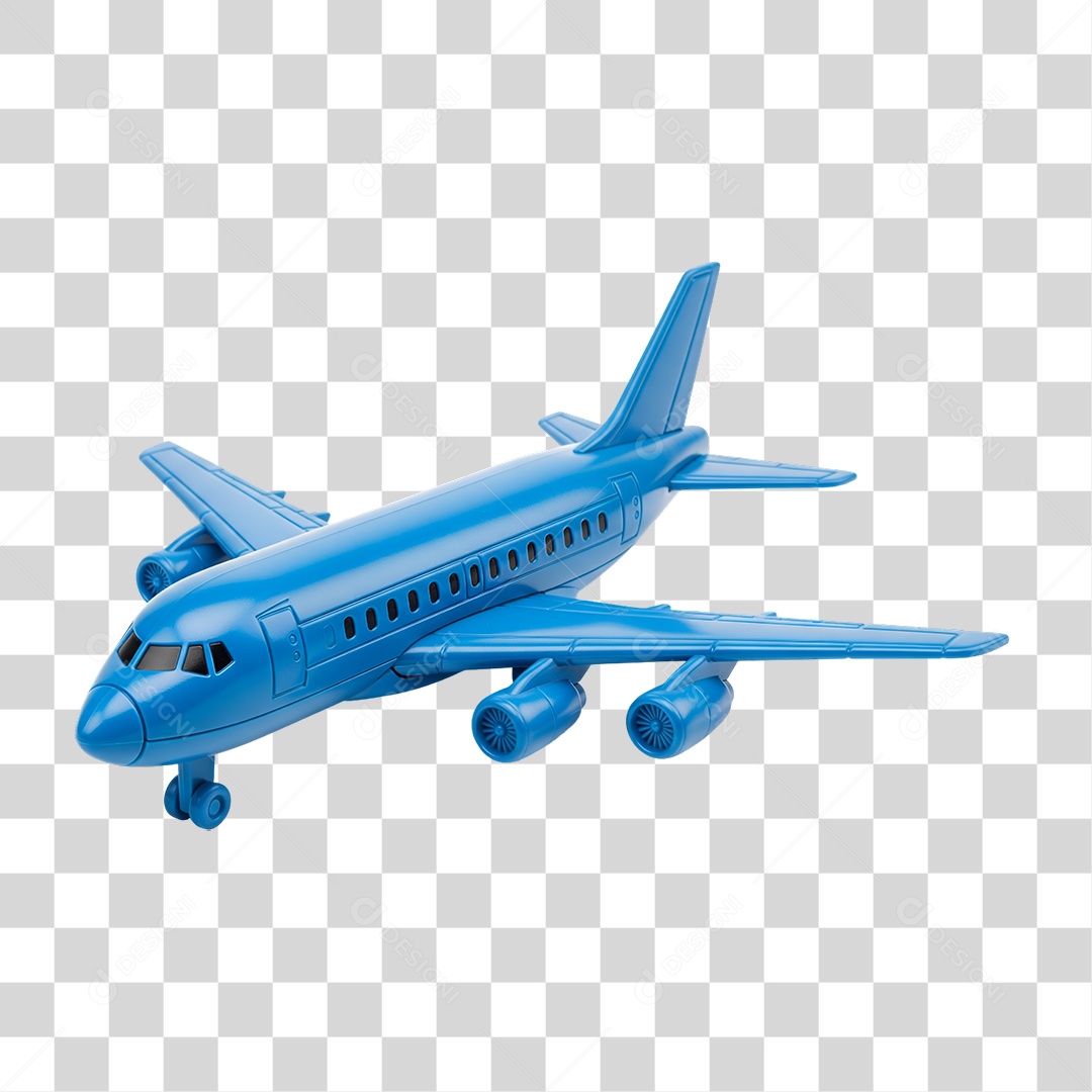 Avião Azul PNG Transparente