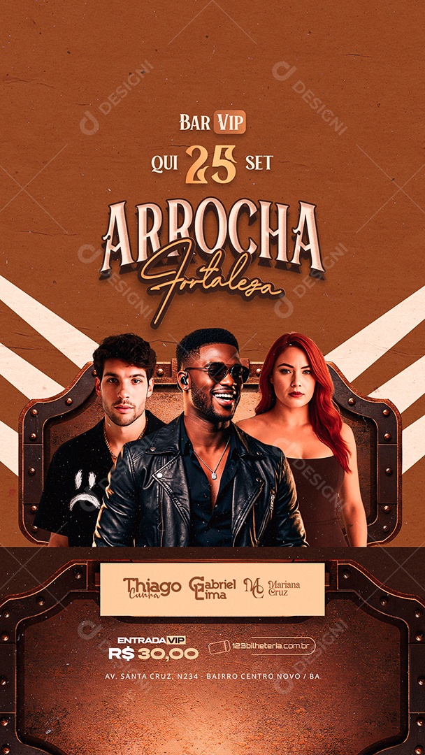 Story Flyer Próximos Shows Arrocha Fortaleza Social Media PSD Editável