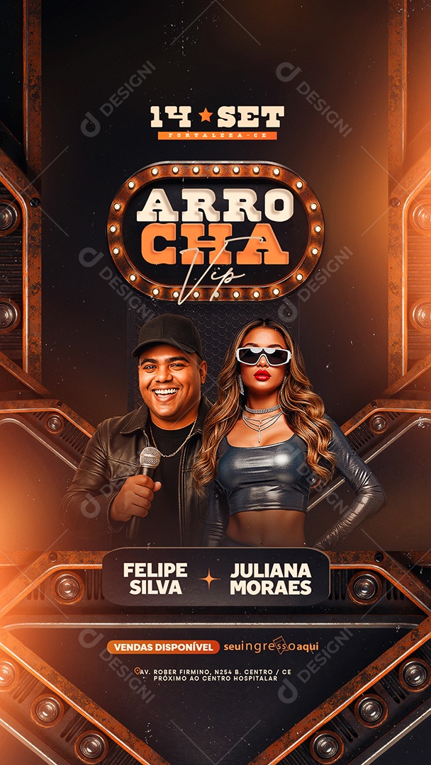 Story Flyer Próximos Shows Arrocha Vip Social Media PSD Editável