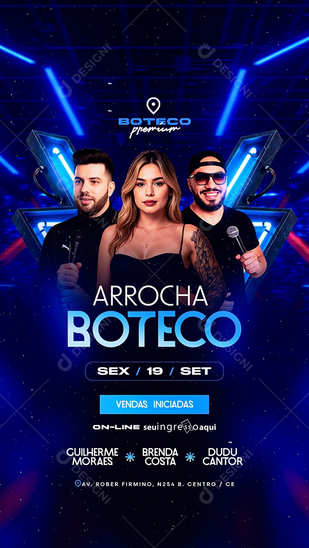 Story Flyer Próximos Shows Arrocha Boteco Social Media PSD Editável