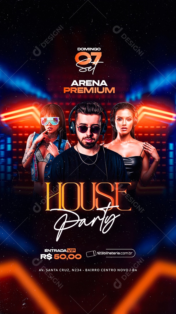 Story Flyer Próximos Shows House Party Social Media PSD Editável