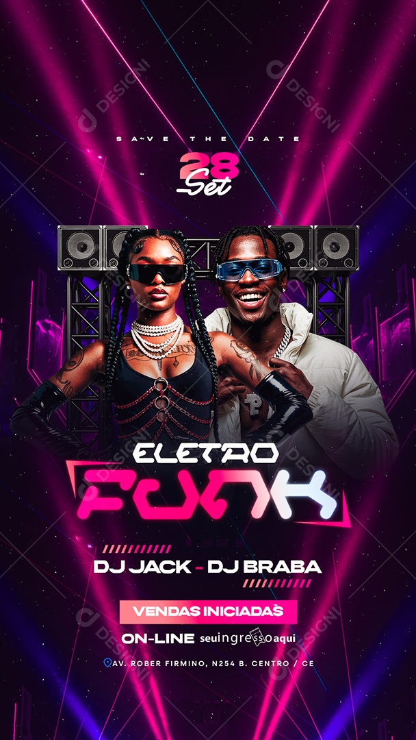 Story Flyer Próximos Shows Eletro Funk Social Media PSD Editável