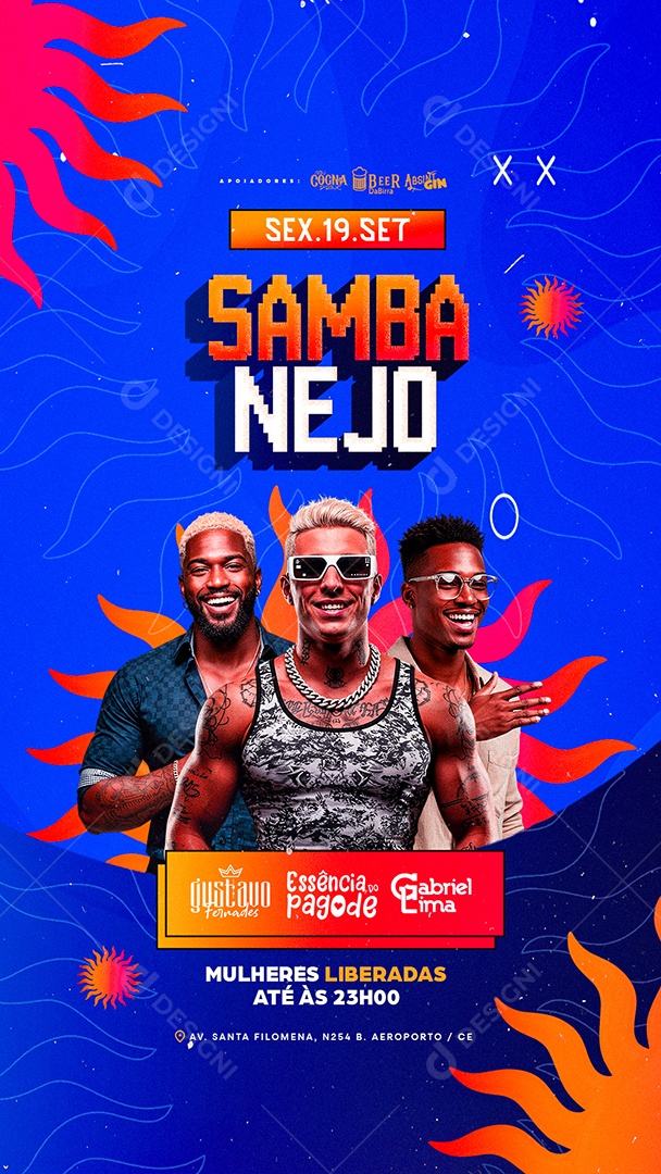 Story Flyer Próximos Shows Sambanejo Social Media PSD Editável