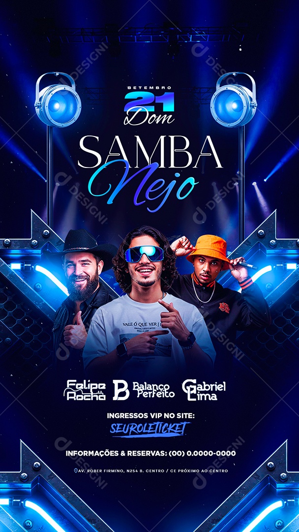 Story Flyer Samba Nejo Próximos Shows Social Media PSD Editável