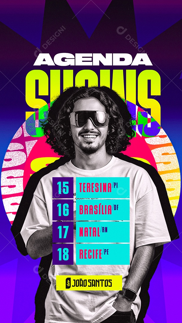 Story Flyer Agenda Shows João Santos Social Media PSD Editável