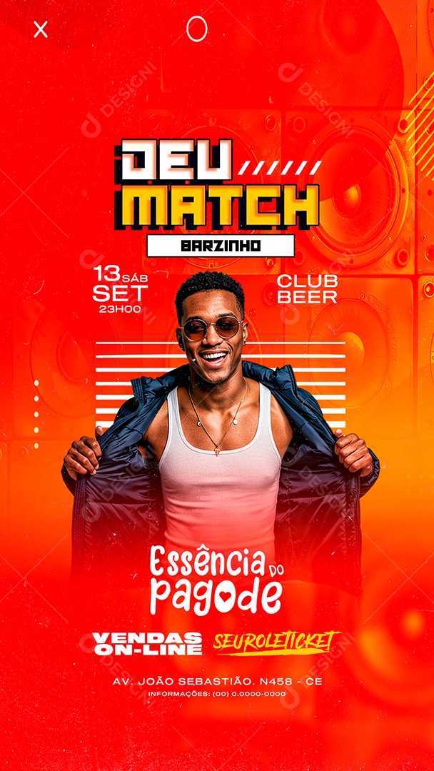 Story Flyer Próximos Shows Deu Match Barzinho Social Media PSD Editável