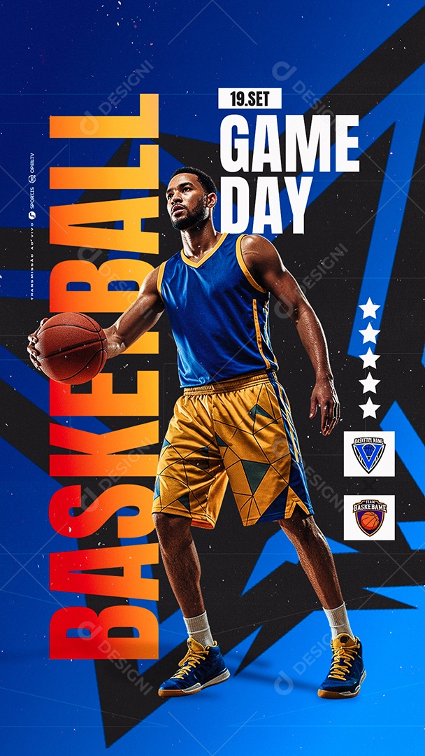 Story Basketball Game Day Social Media PSD Editável