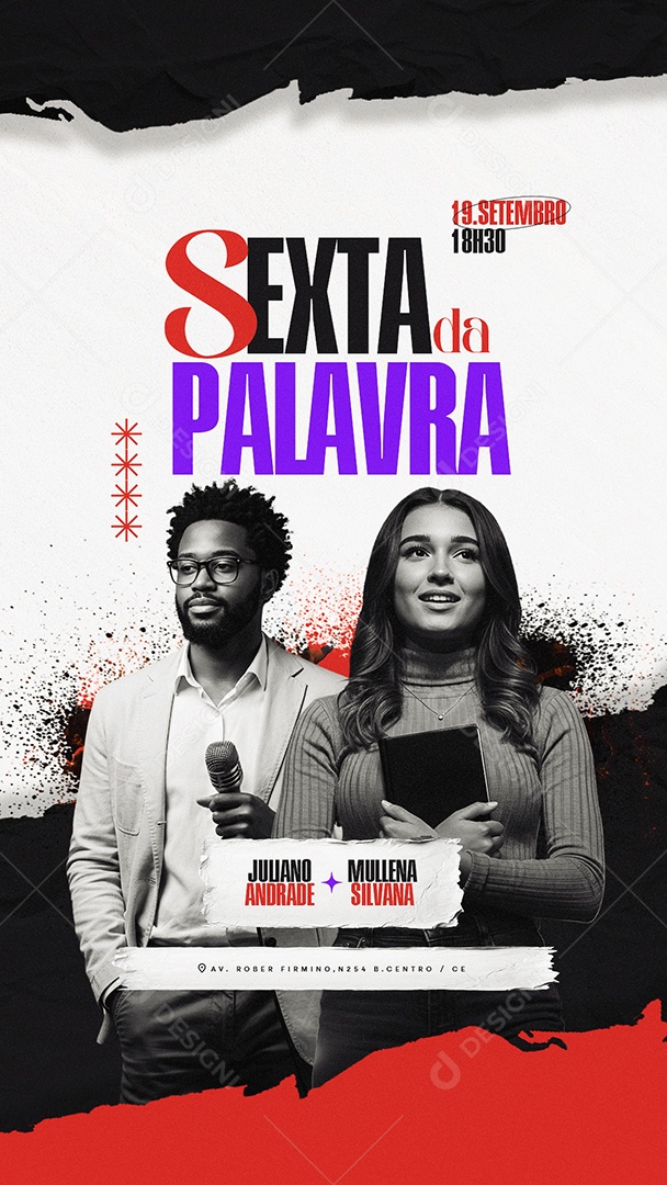 Story Flyer Gospel Sexta da Palavra Social Media PSD Editável