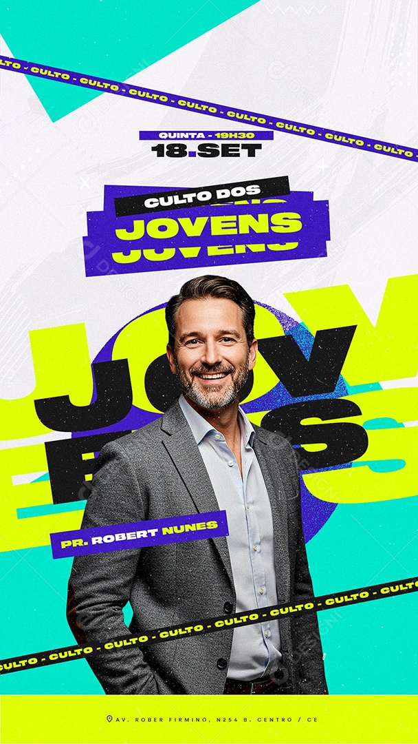 Story Flyer Gospel Culto de Jovens Social Media PSD Editável