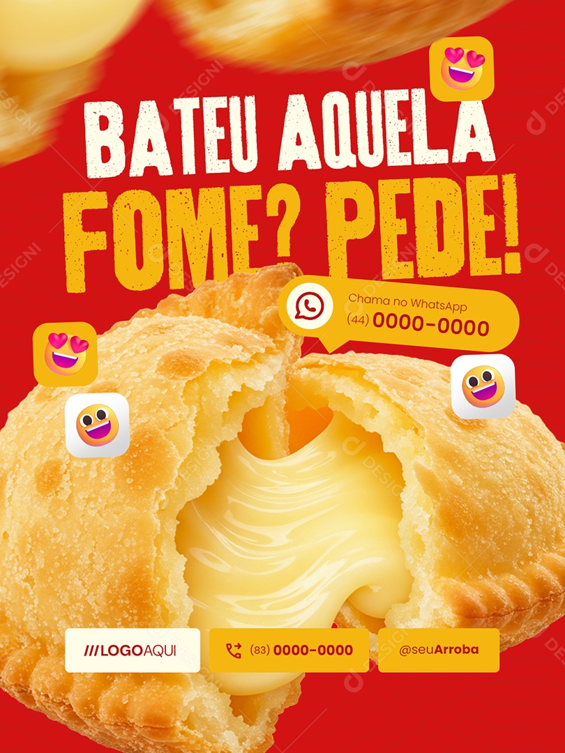 Salgateria Bateu Aquela Fome Pede Social Media PSD Editável