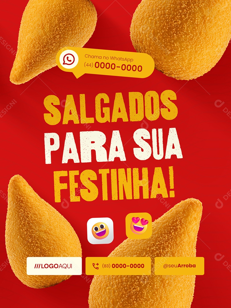 Salgateria Salgados para Sua Festinha Social Media PSD Editável