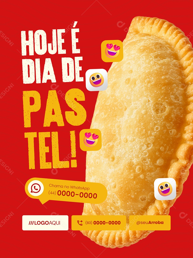 Salgateria Hoje é Dia de Pastel Social Media PSD Editável