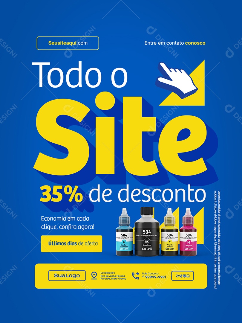 Loja Insumo de Impressão Todo o Site 35% de Desconto Social Media PSD Editável
