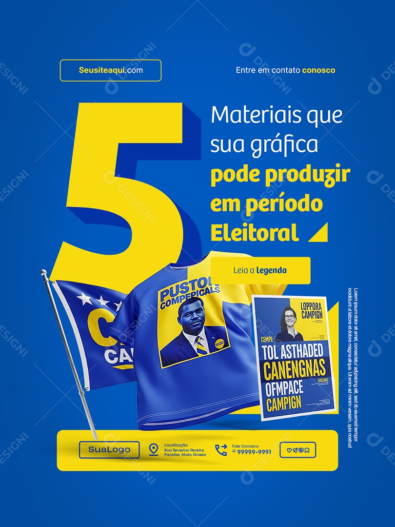 Loja Insumo de Impressão Cinco Materiais Que Sua Gráfica Pode Produzir Social Media PSD Editável