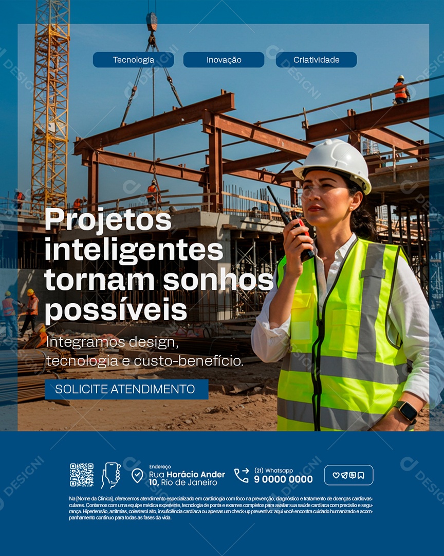 Engenharia Projetos Inteligentes Tornam Social Media PSD Editável