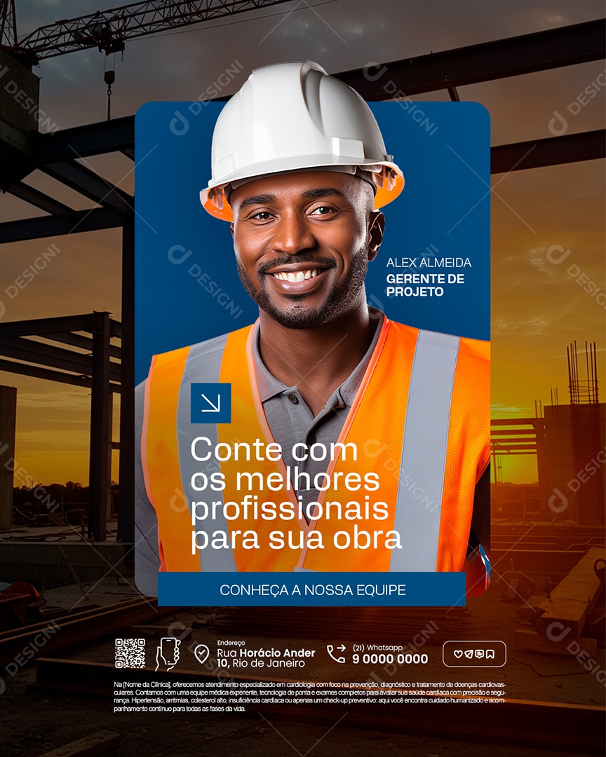 Engenharia Conte com Os Melhores Profissionais Social Media PSD Editável