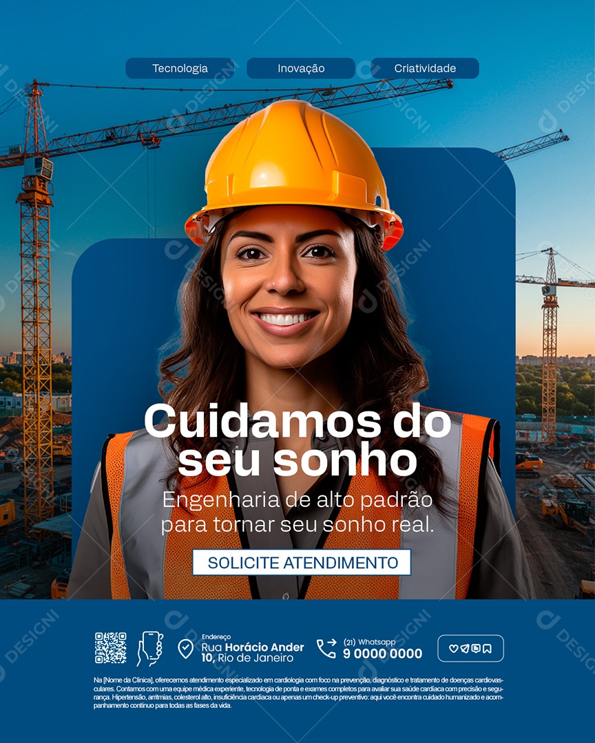 Engenharia Cuidamos do Seu Sonho Social Media PSD Editável