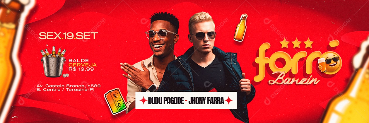 Carrossel Flyer Próximos Shows Forró Barzin Social Media PSD Editável