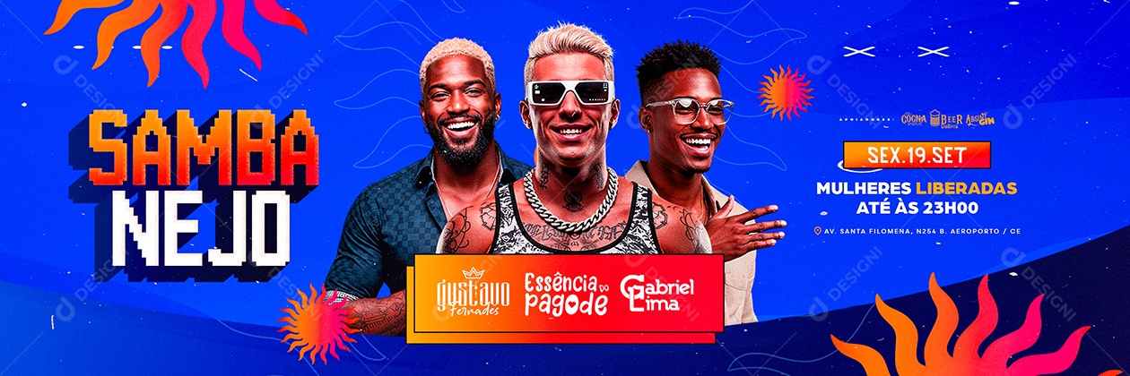 Carrossel Flyer Próximos Shows Sambanejo Social Media PSD Editável