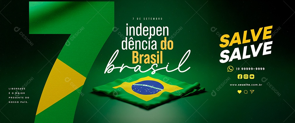 Carrossel Dia da Independência do Brasil 07 de Setembro Salve Salve Social Media PSD Editável