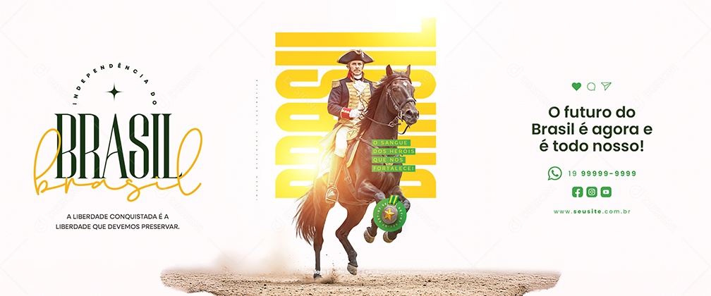 Carrossel Dia da Independência do Brasil 07 de Setembro Social Media PSD Editável