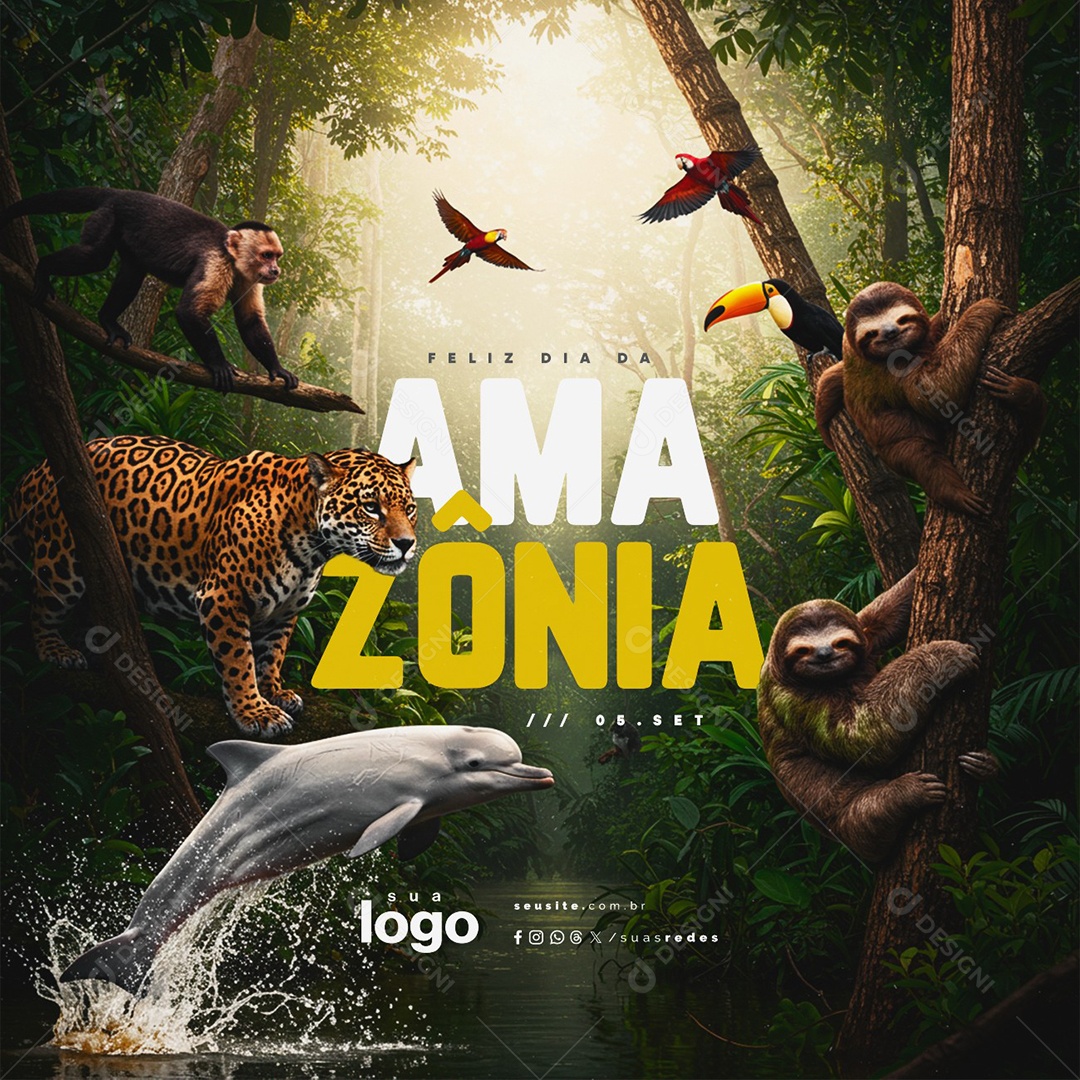 Feliz Dia da Amazônia 05 de Setembro Social Media PSD Editável