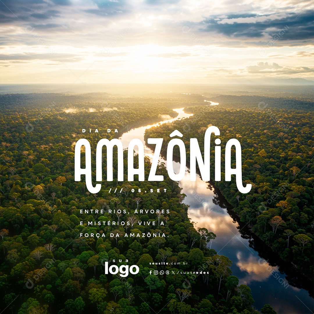 Dia da Amazônia 05 de Setembro Entre Rios Árvores Social Media PSD Editável