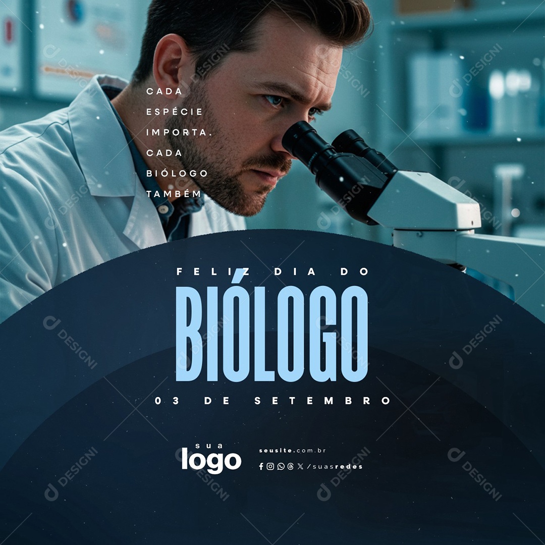 Feliz Dia do Biólogo 03 de Setembro Social Media PSD Editável