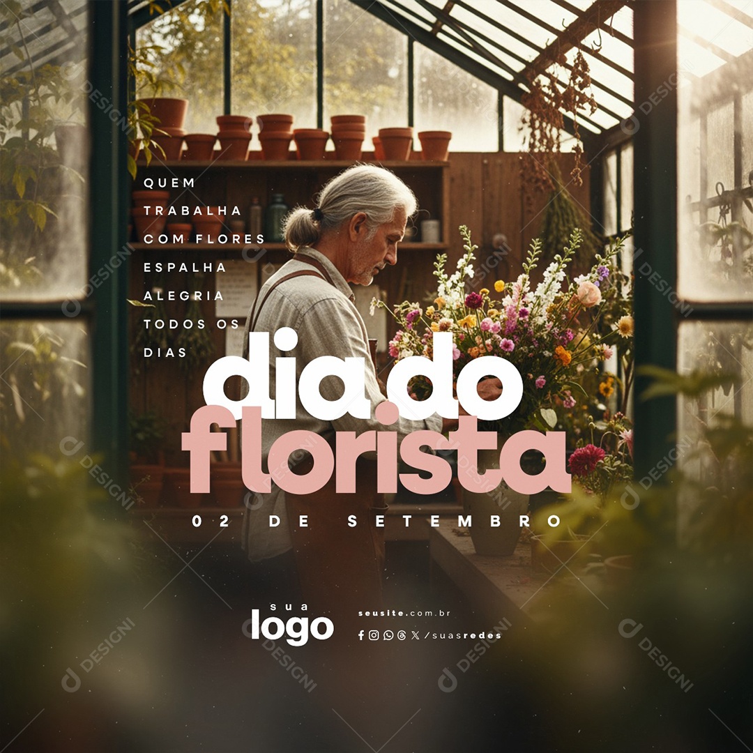 Dia do Florista 02 de Setembro Social Media PSD Editável