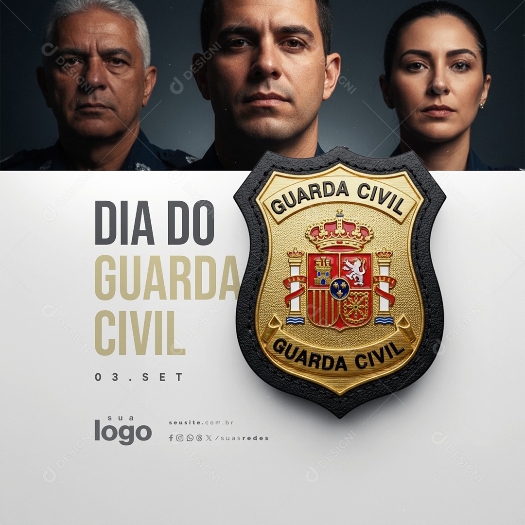 Dia do Guarda Civil 03 de Setembro Social Media PSD Editável
