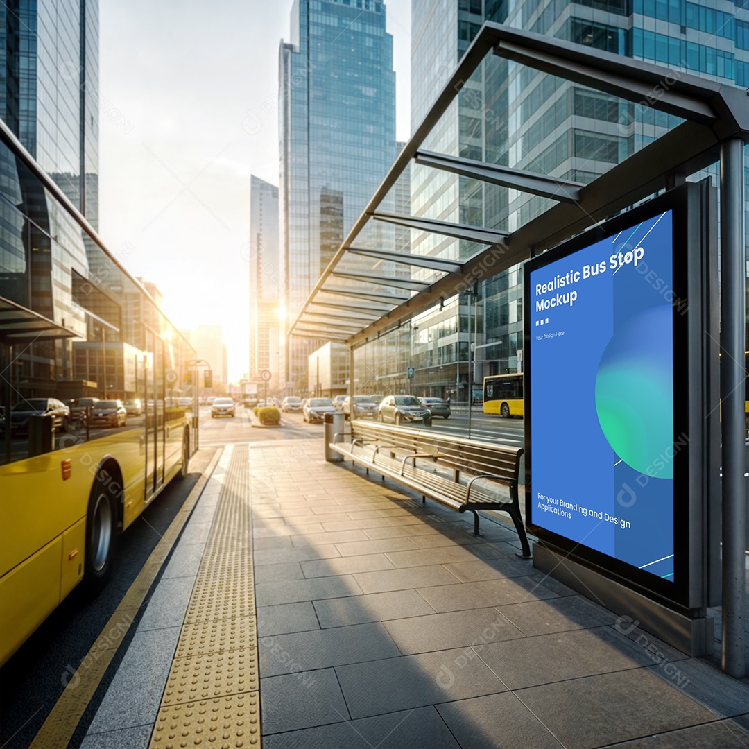 Anúncio em Ponto de ônibus Mockup PSD editável (2)