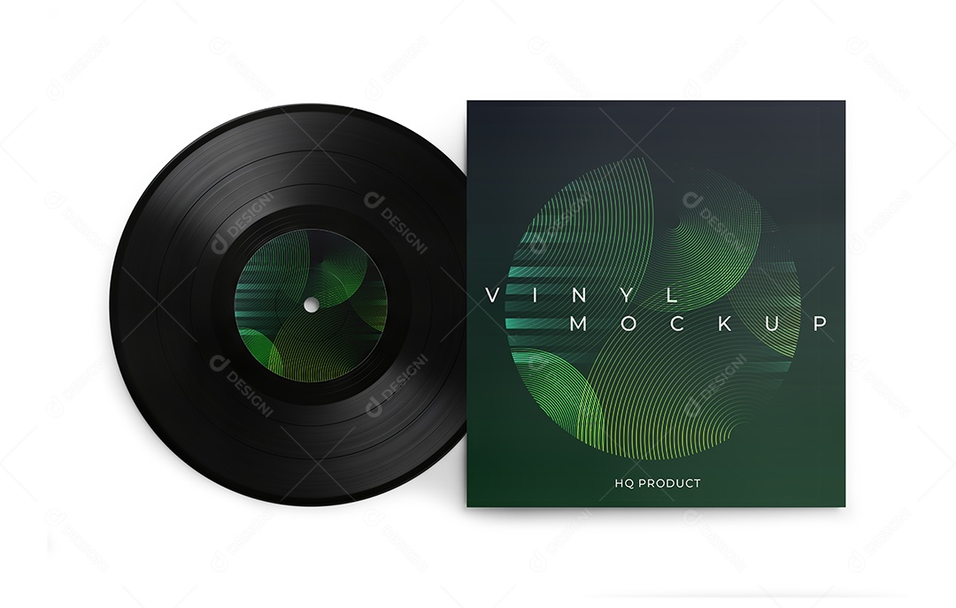 Mockup Disco de Vinil PSD Editável