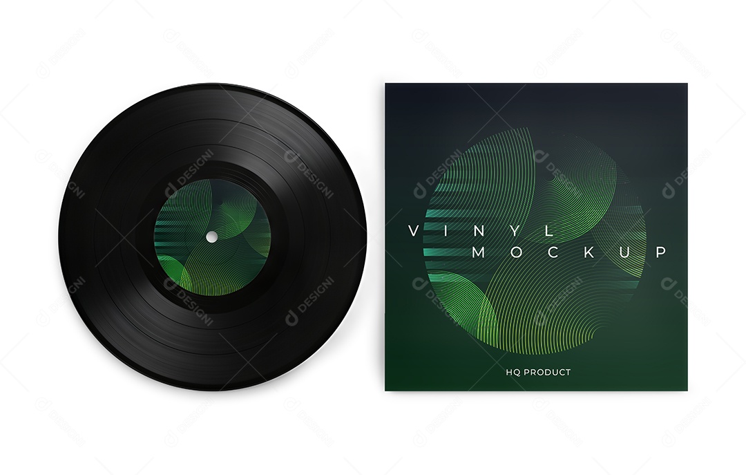 Mockup Disco de Vinil PSD Editável