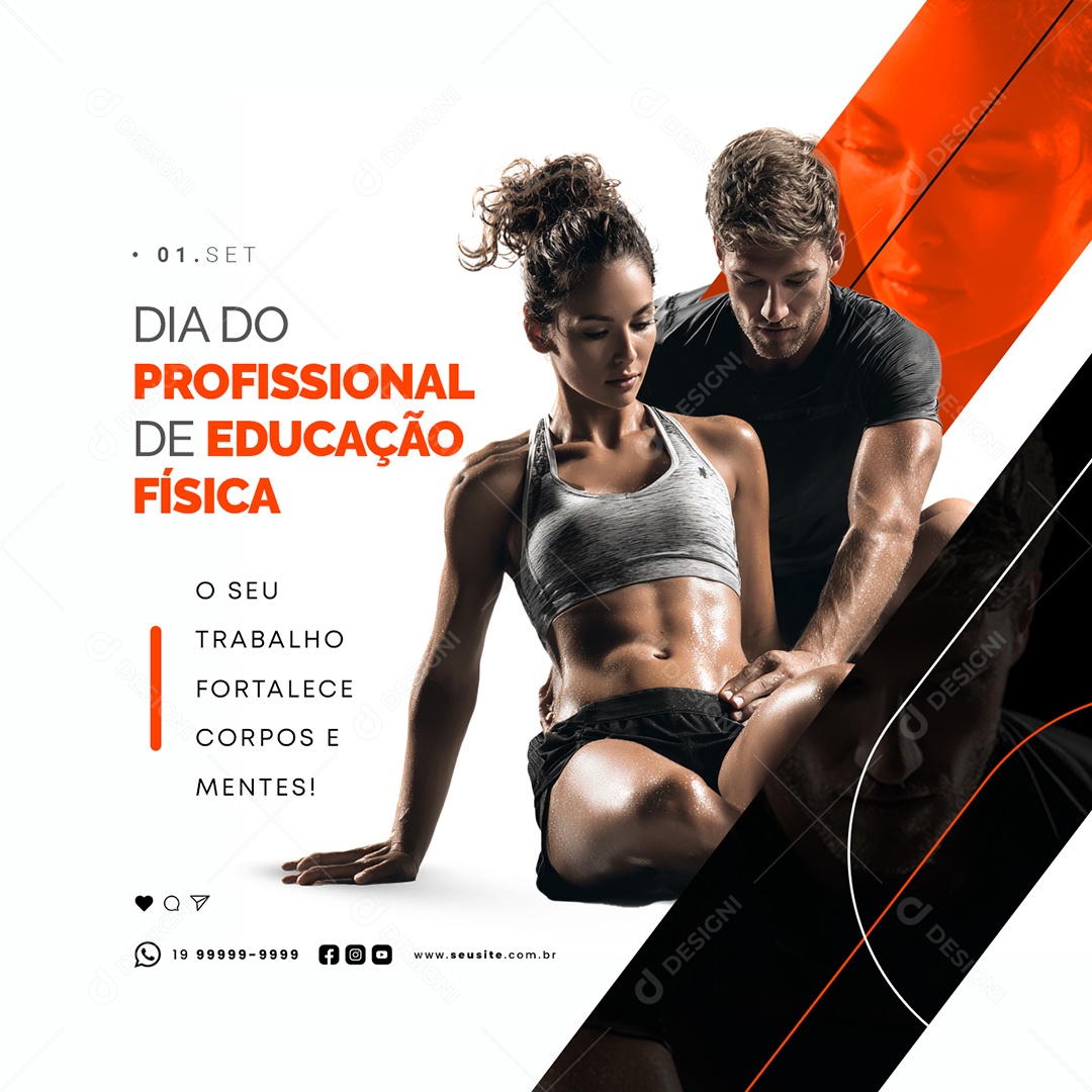 Feliz Dia do Profissional de Educação Física 01 de Setembro Social Media PSD Editável