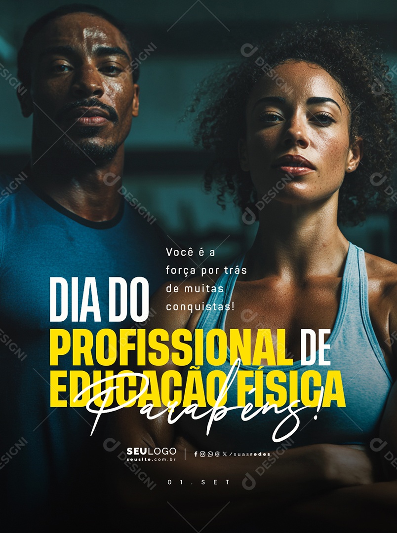 Dia do Profissional de Educação Física 01 de Setembro Você é a Força Social Media PSD Editável