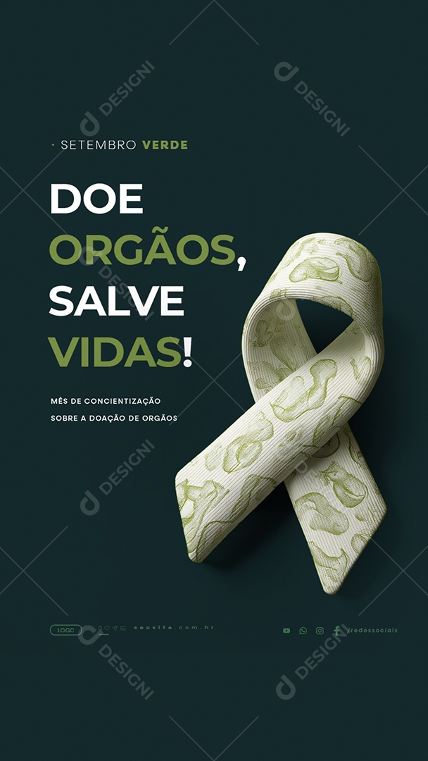 Story Setembro Verde Doe Órgãos Salve Vidas Social Media PSD Editável