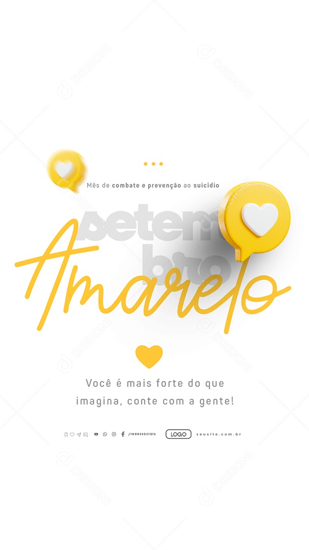 Story Setembro Amarelo Você é Mais Forte do Que Imagina Social Media PSD Editável
