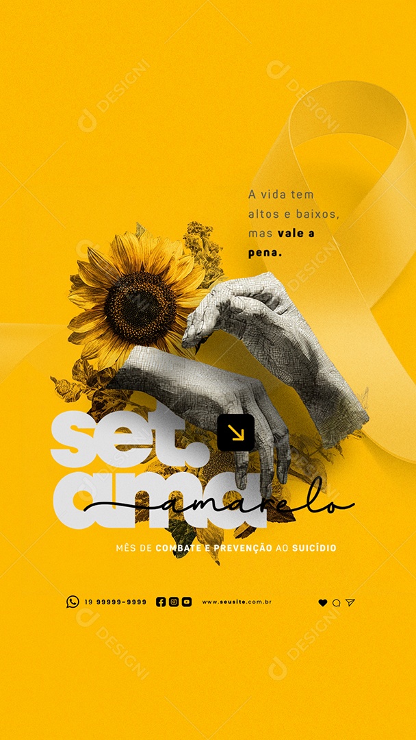 Story Setembro Amarelo A Vida Tem Altos e Baixos Social Media PSD Editável