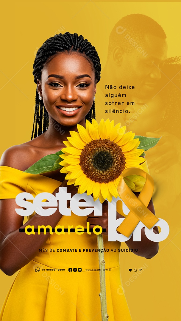Story Setembro Amarelo Mês de Combate e Prevenção ao Suicídio Social Media PSD Editável