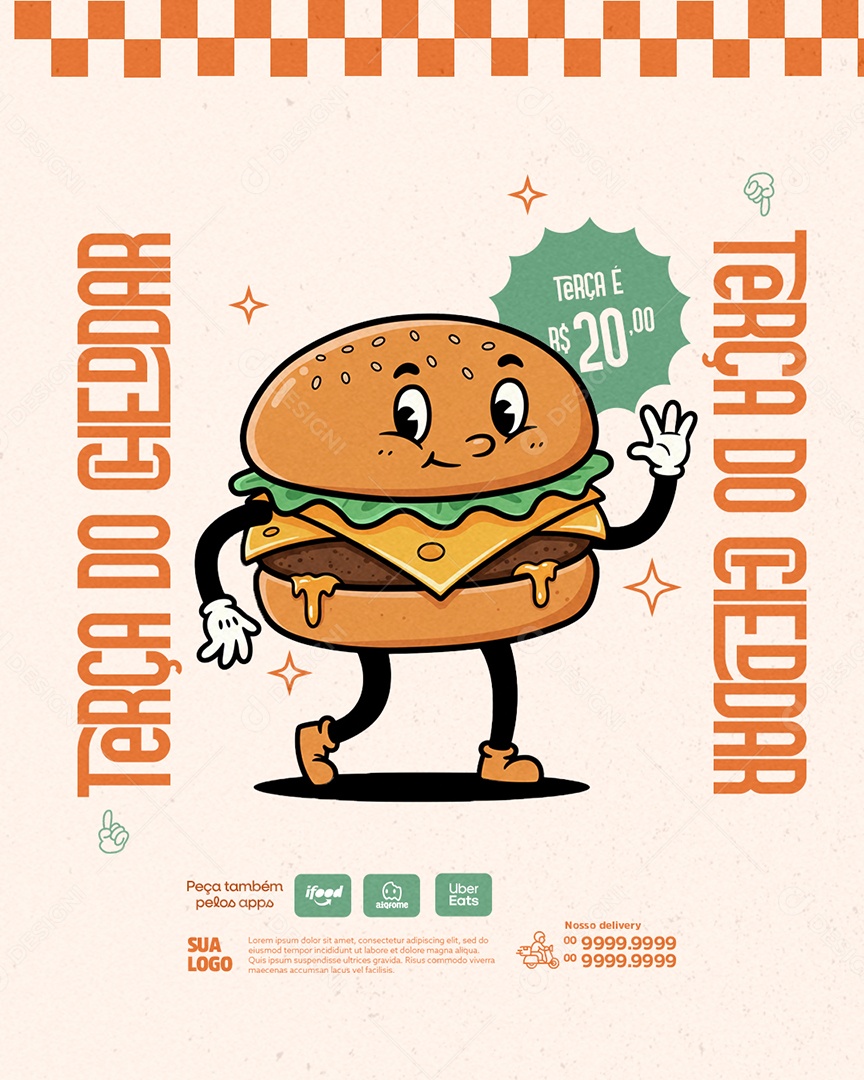 Lanchonete Terça do Burguer Social Media PSD Editável