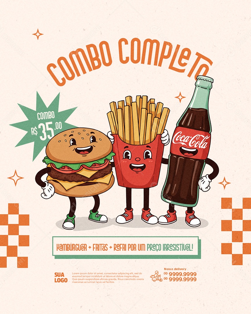 Lanchonete Combo Completo Social Media PSD Editável